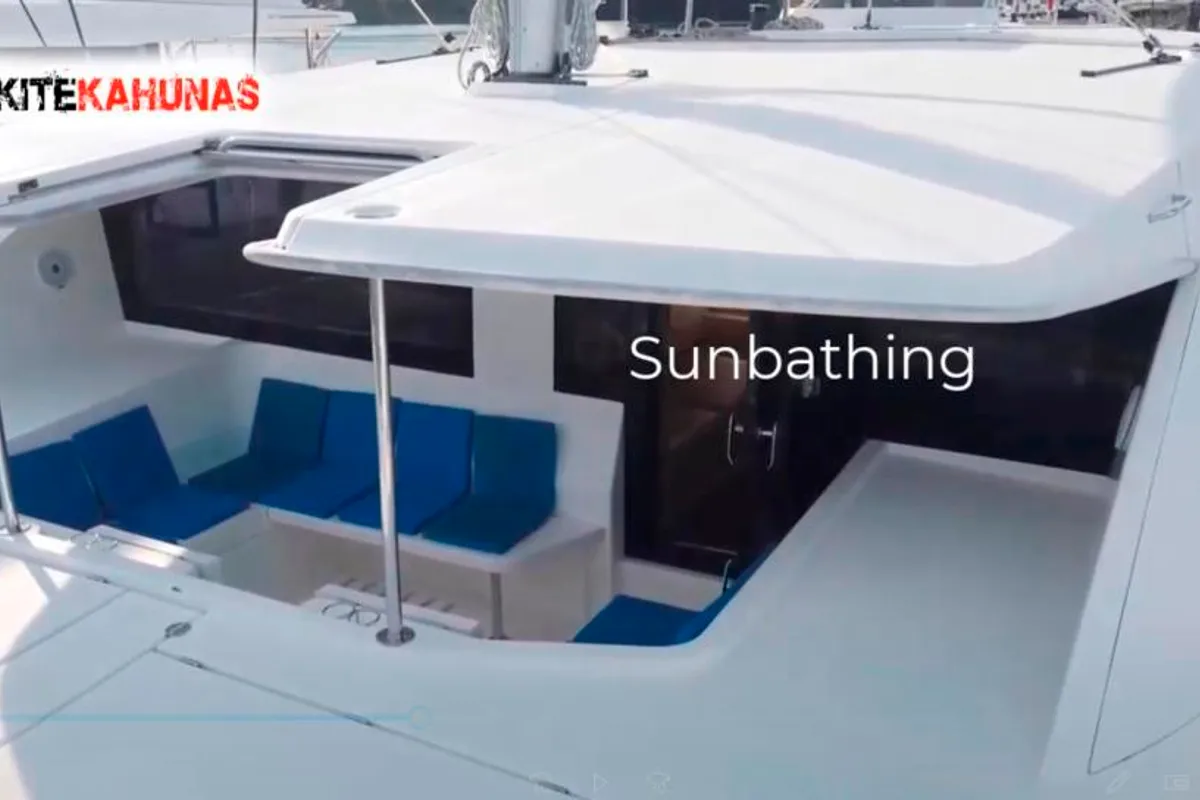 Deck of Premium, a Leopard 48 catamaran at Azam Marina, Tanzania