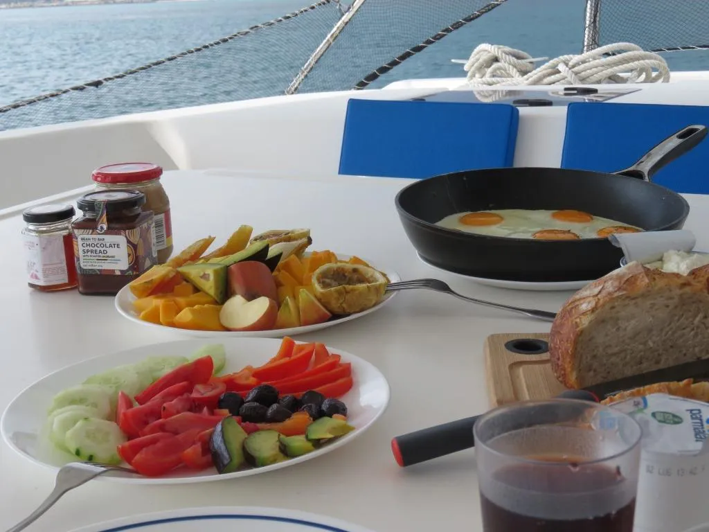 Deck of Premium, a Leopard 48 catamaran at Azam Marina, Tanzania