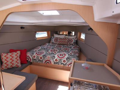 Cabin on Martine, a Beneteau Oceanis 38 sailboat at Općina Marina, Croatia