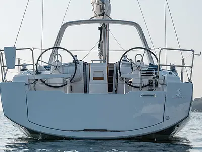 Exterior view of Martine, a Beneteau Oceanis 38 sailboat at Općina Marina, Croatia