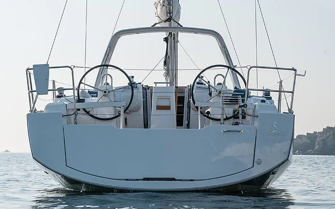 Exterior view of Martine, a Beneteau Oceanis 38 sailboat at Općina Marina, Croatia