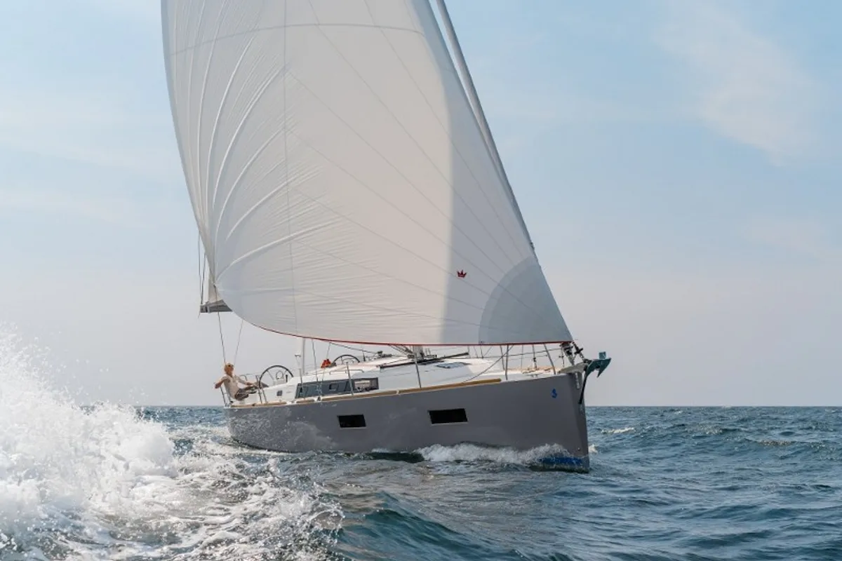 Exterior view of Martine, a Beneteau Oceanis 38 sailboat at Općina Marina, Croatia