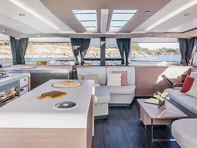 Alaia, a Fountaine Pajot Aura 51 catamaran at Municipal Unit of Nea Peramos, Greece