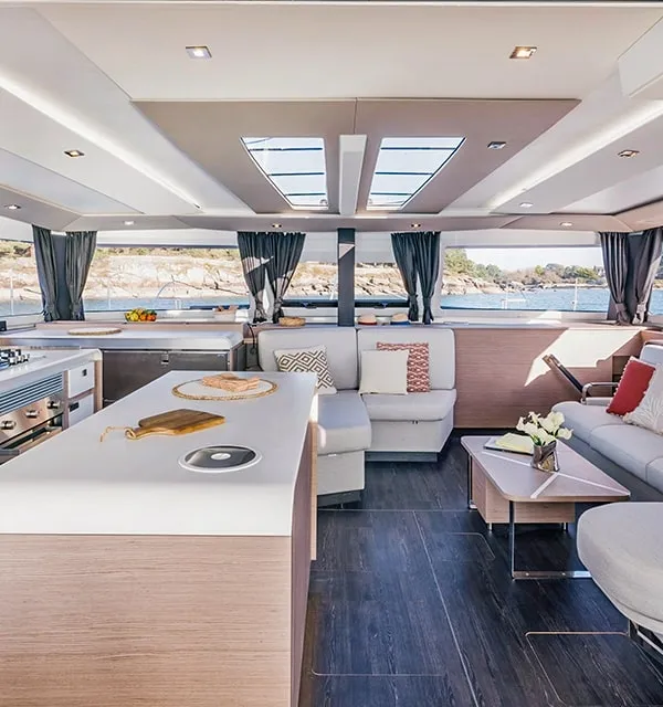 Alaia, a Fountaine Pajot Aura 51 catamaran at Municipal Unit of Nea Peramos, Greece