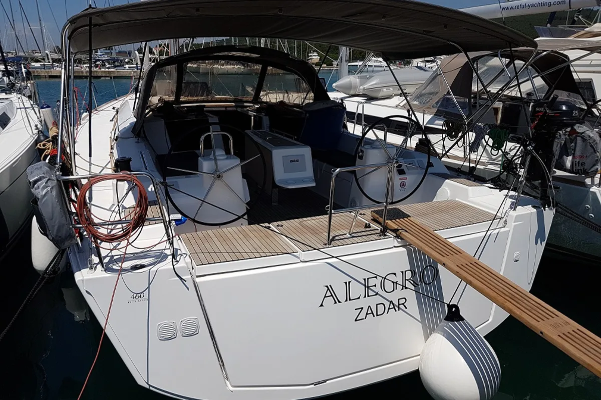 Deck of Alegro, a Dufour 460 GL sailboat at Općina Sukošan, Croatia