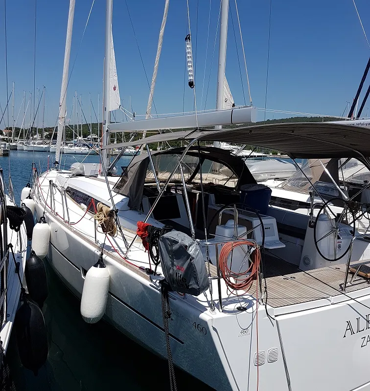 Deck of Alegro, a Dufour 460 GL sailboat at Općina Sukošan, Croatia