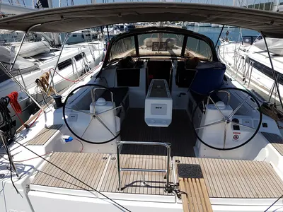 Cockpit of Alegro, a Dufour 460 GL sailboat at Općina Sukošan, Croatia