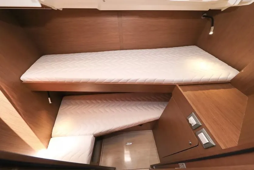 Cabin on Enjoyablue, a Beneteau Oceanis 46.1 sailboat at Preveza, Greece