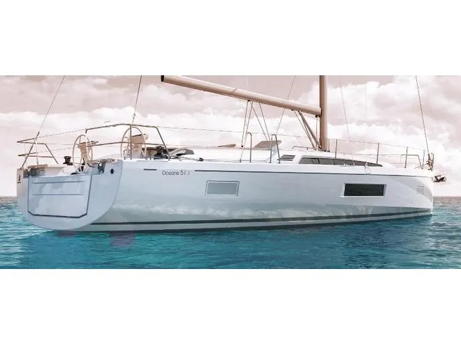 Exterior view of new Oc. 51.1 , a Beneteau Oceanis 51.1 sailboat at Salerno, Italy