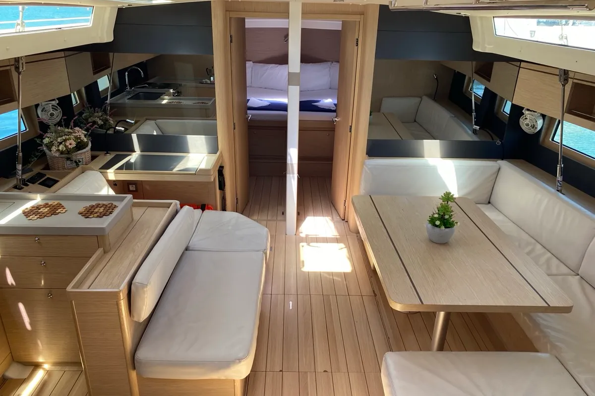Salon of new Oc. 51.1 , a Beneteau Oceanis 51.1 sailboat at Salerno, Italy