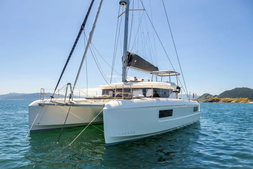 Exterior view of White Pearl, a Lagoon 43 catamaran at Road Town, British Virgin Islands