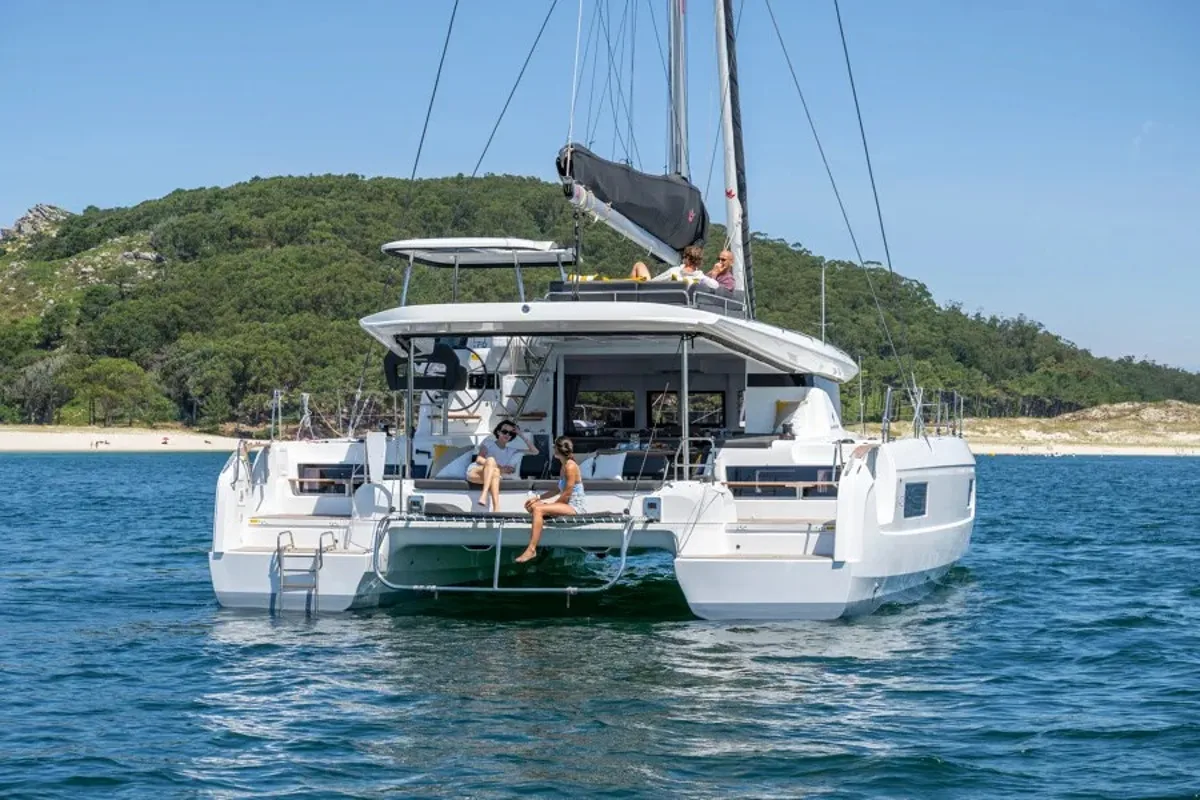 Exterior view of White Pearl, a Lagoon 43 catamaran at Road Town, British Virgin Islands