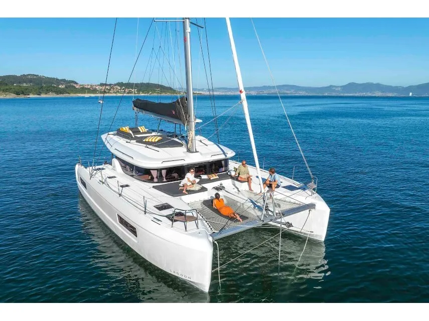 Exterior view of White Pearl, a Lagoon 43 catamaran at Road Town, British Virgin Islands