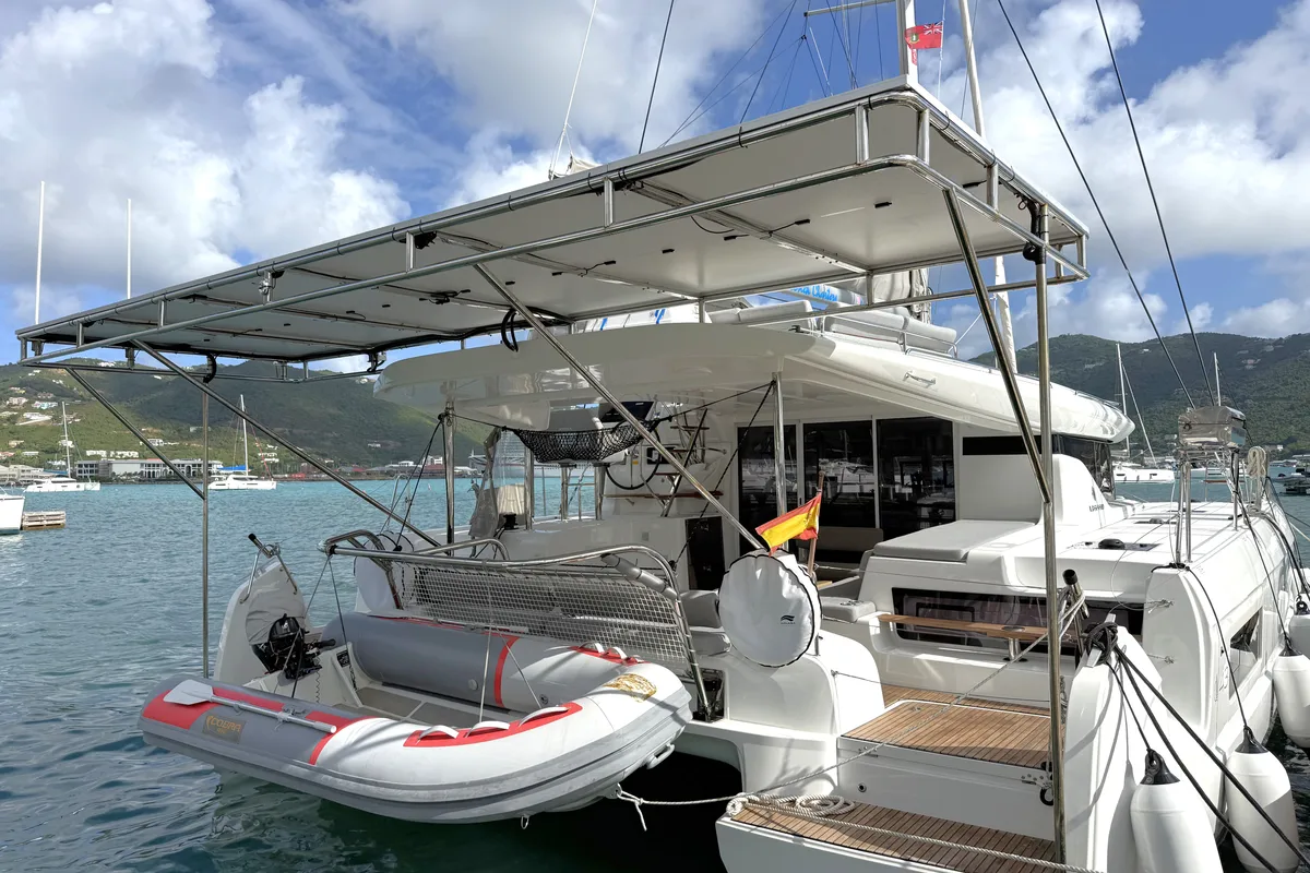 Exterior view of White Pearl, a Lagoon 43 catamaran at Road Town, British Virgin Islands