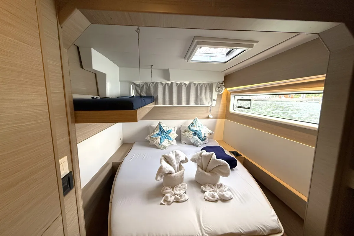 Cabin on White Pearl, a Lagoon 43 catamaran at Road Town, British Virgin Islands