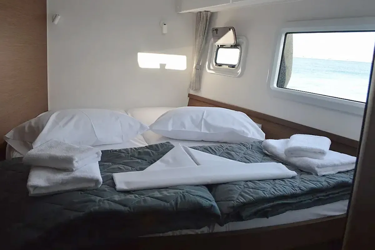 Cabin on Fantasea, a Lagoon 42 catamaran at Thessaloniki, Greece