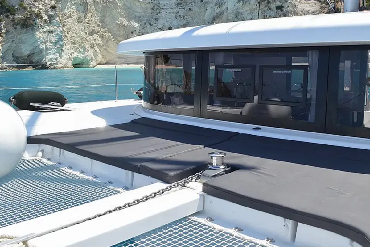 Deck of Fantasea, a Lagoon 42 catamaran at Thessaloniki, Greece