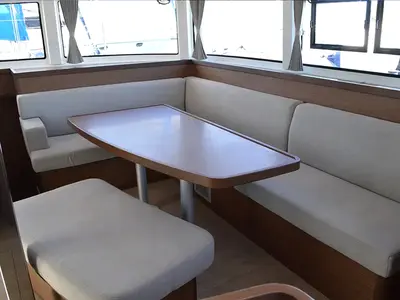 Salon of Fantasea, a Lagoon 42 catamaran at Thessaloniki, Greece