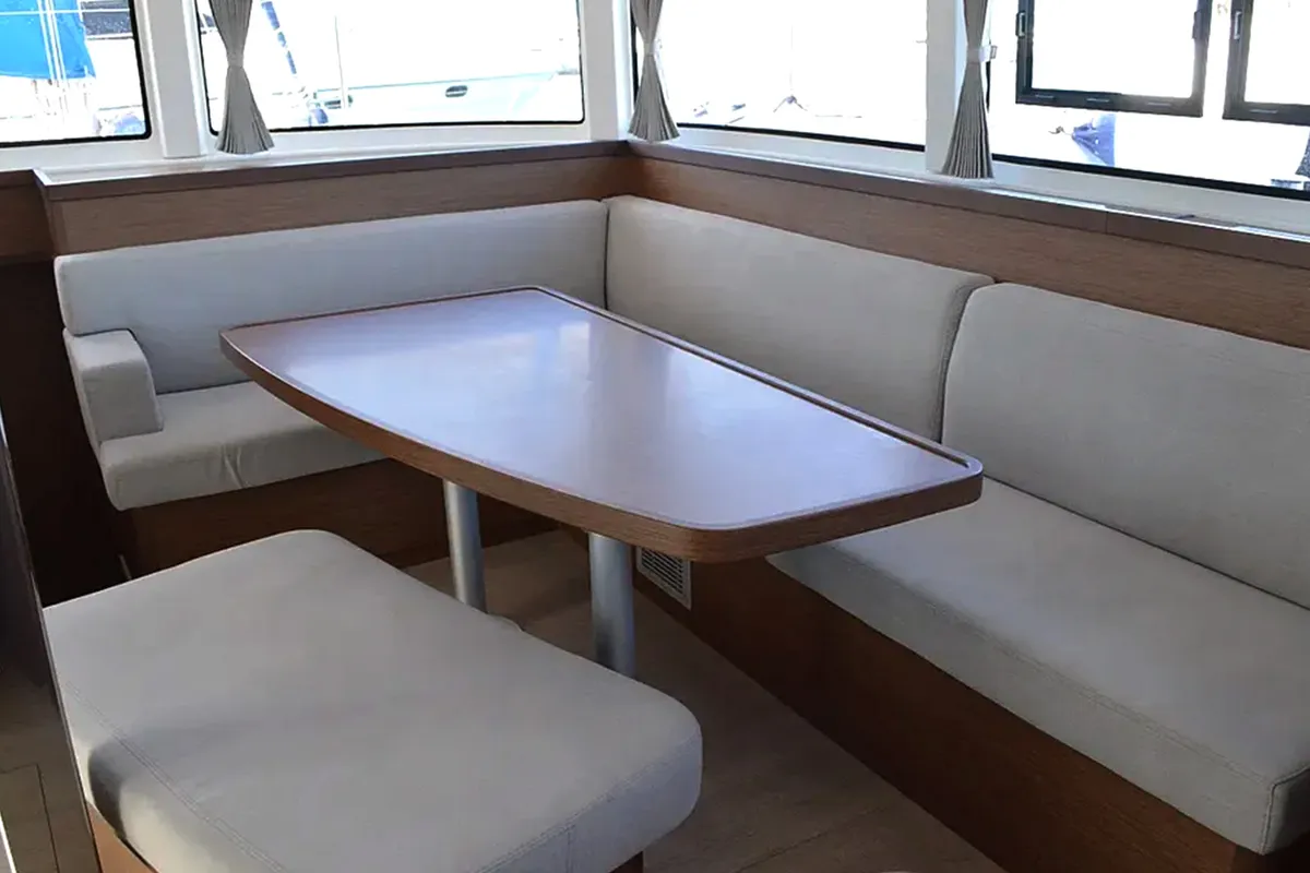 Salon of Fantasea, a Lagoon 42 catamaran at Thessaloniki, Greece
