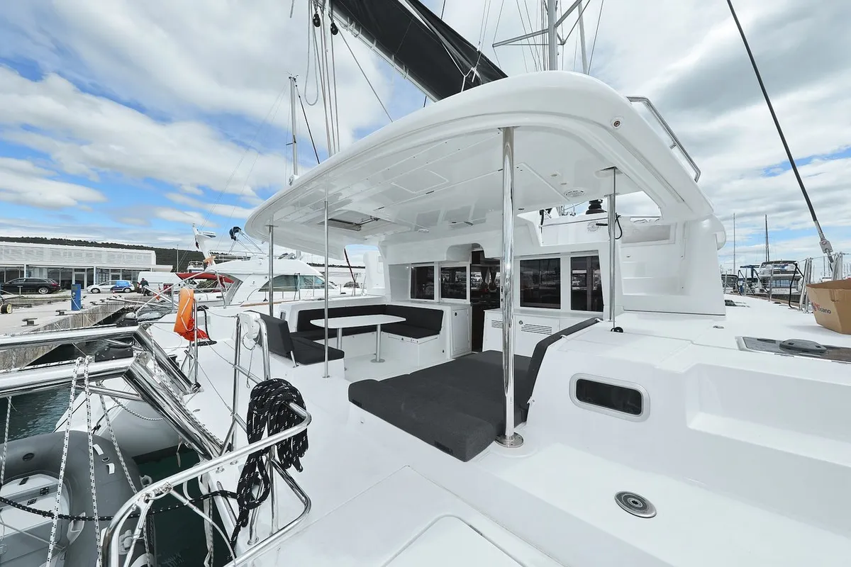 Deck of Must Have, a Lagoon 450 F catamaran at Općina Sukošan, Croatia