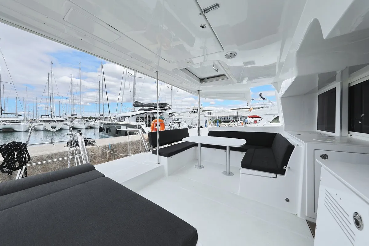 Deck of Must Have, a Lagoon 450 F catamaran at Općina Sukošan, Croatia