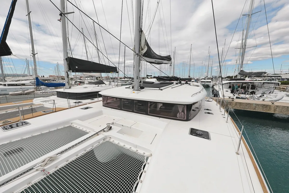Deck of Must Have, a Lagoon 450 F catamaran at Općina Sukošan, Croatia