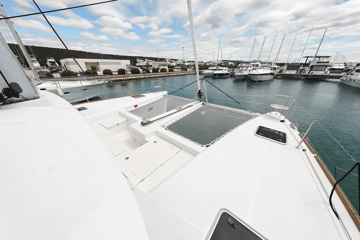 Deck of Must Have, a Lagoon 450 F catamaran at Općina Sukošan, Croatia