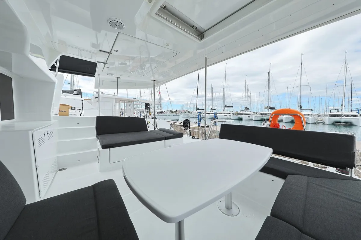 Deck of Must Have, a Lagoon 450 F catamaran at Općina Sukošan, Croatia