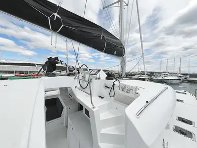Cockpit of Must Have, a Lagoon 450 F catamaran at Općina Sukošan, Croatia