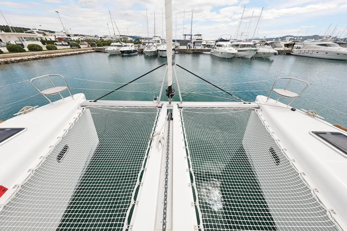 Deck of Must Have, a Lagoon 450 F catamaran at Općina Sukošan, Croatia