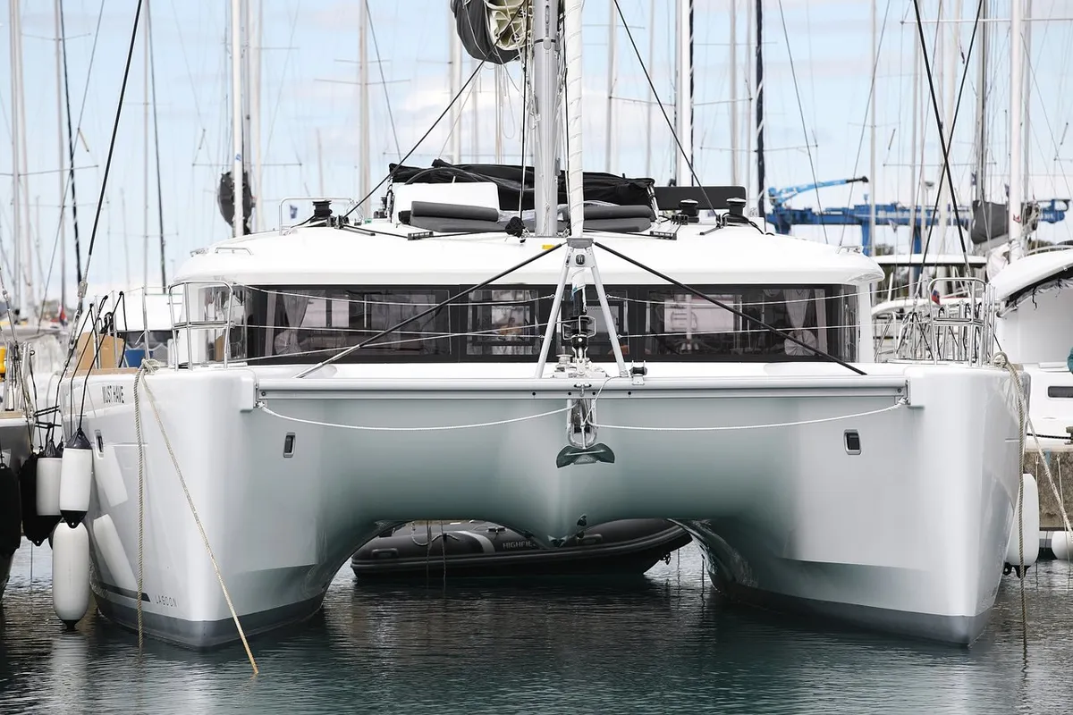 Exterior view of Must Have, a Lagoon 450 F catamaran at Općina Sukošan, Croatia