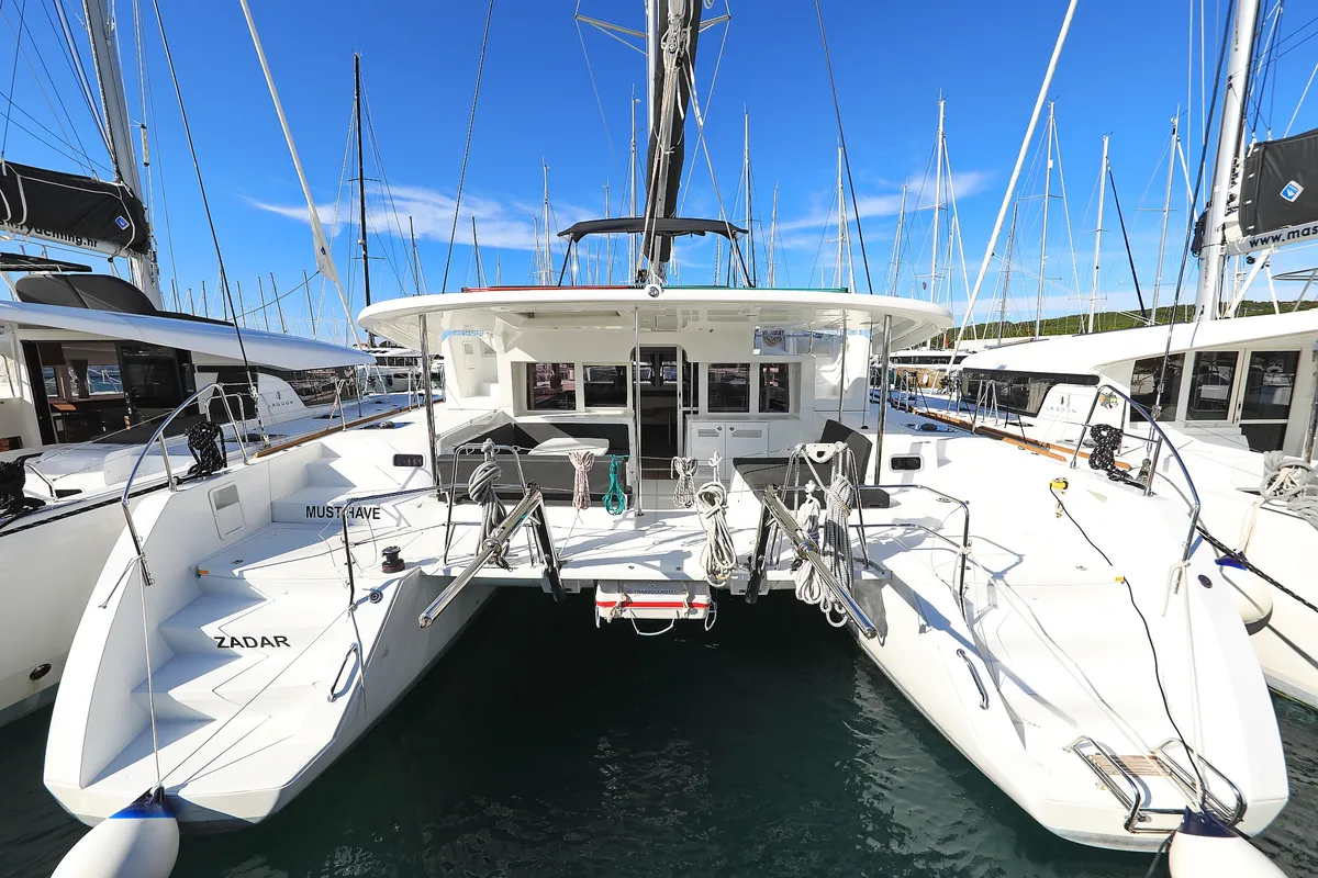 Exterior view of Must Have, a Lagoon 450 F catamaran at Općina Sukošan, Croatia