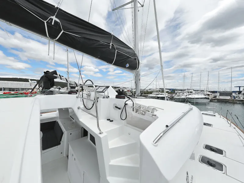 Cockpit of Must Have, a Lagoon 450 F catamaran at Općina Sukošan, Croatia