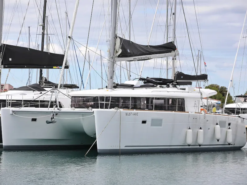 Exterior view of Must Have, a Lagoon 450 F catamaran at Općina Sukošan, Croatia
