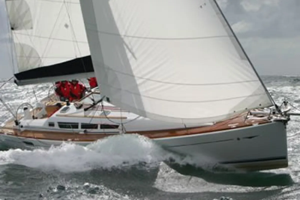 Exterior view of Ealis, a Jeanneau Sun Odyssey 49i sailboat at Athens, Greece