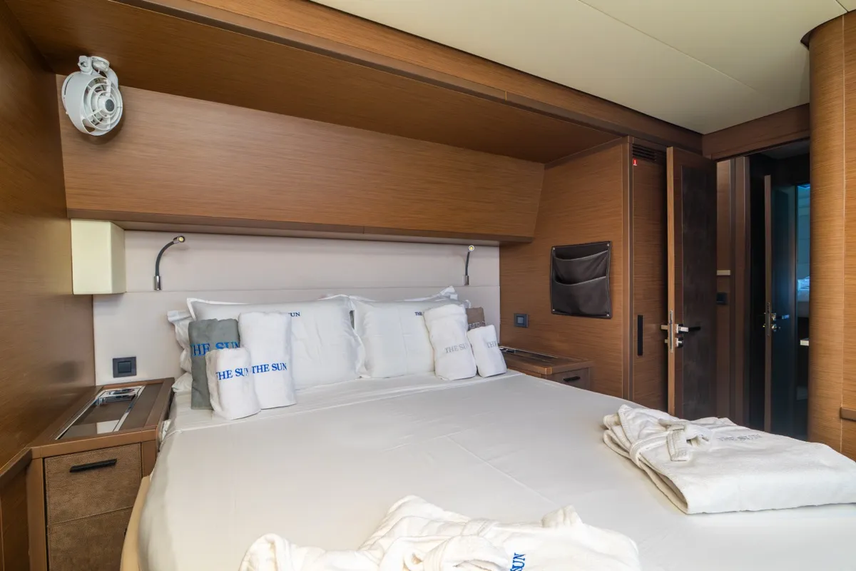 Cabin on The Sun, a Lagoon 620 catamaran at Olbia, Italy