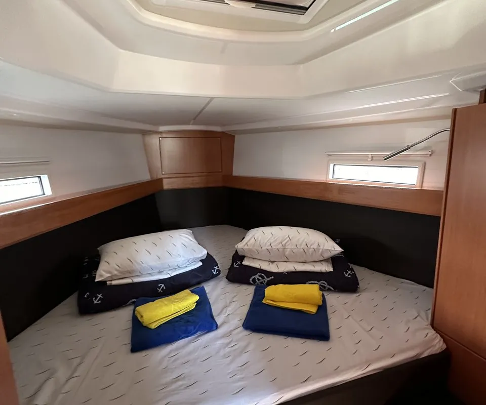 Cabin on Crypto, a Bavaria Cruiser 37 sailboat at Split, Croatia