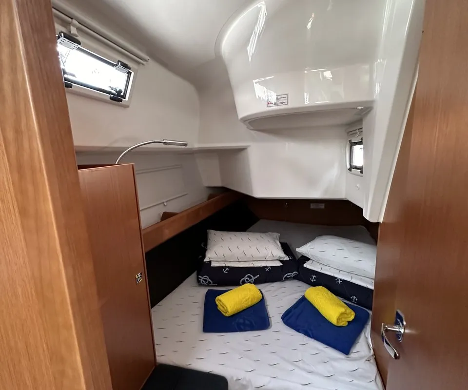 Cabin on Crypto, a Bavaria Cruiser 37 sailboat at Split, Croatia