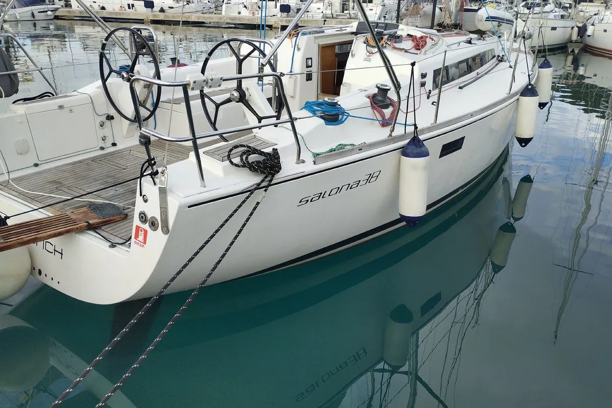 Exterior view of Cherry, a AD Boats Salona 38 sailboat at Izola / Isola, Slovenia