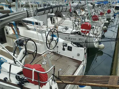 Cockpit of Cherry, a AD Boats Salona 38 sailboat at Izola / Isola, Slovenia
