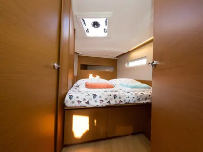 Head on Jeanneau Sun Odyssey 410, a sailboat at Fethiye, Turkey
