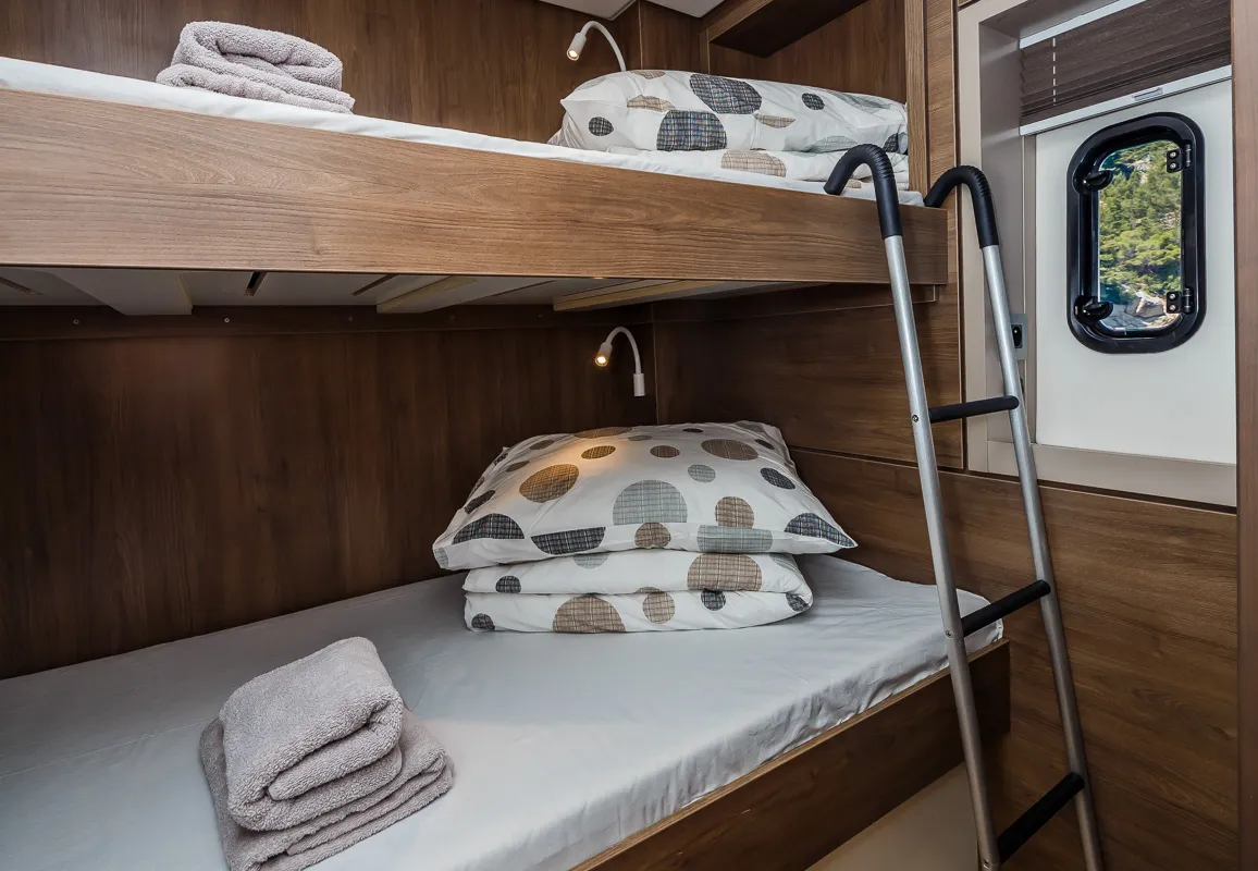 Cabin on Nouvelle Lune, a Bali 4.6 catamaran at Dubrovnik, Croatia