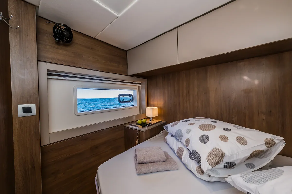 Cabin on Nouvelle Lune, a Bali 4.6 catamaran at Dubrovnik, Croatia
