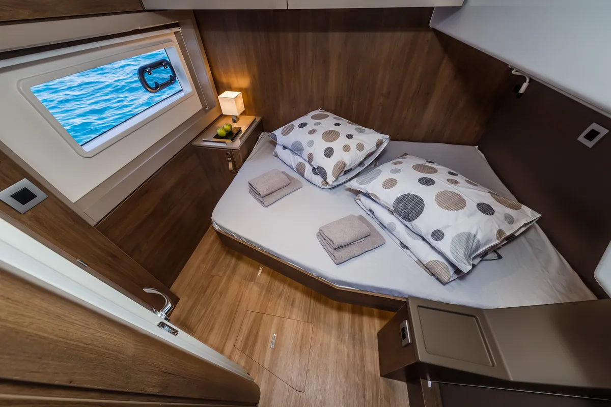 Cabin on Nouvelle Lune, a Bali 4.6 catamaran at Dubrovnik, Croatia