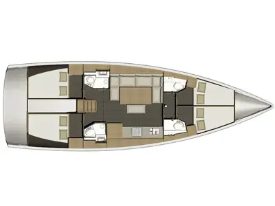 Floor plan of Summer Planet, a Dufour 460 Grand Large sailboat at Tonnarella, Italy