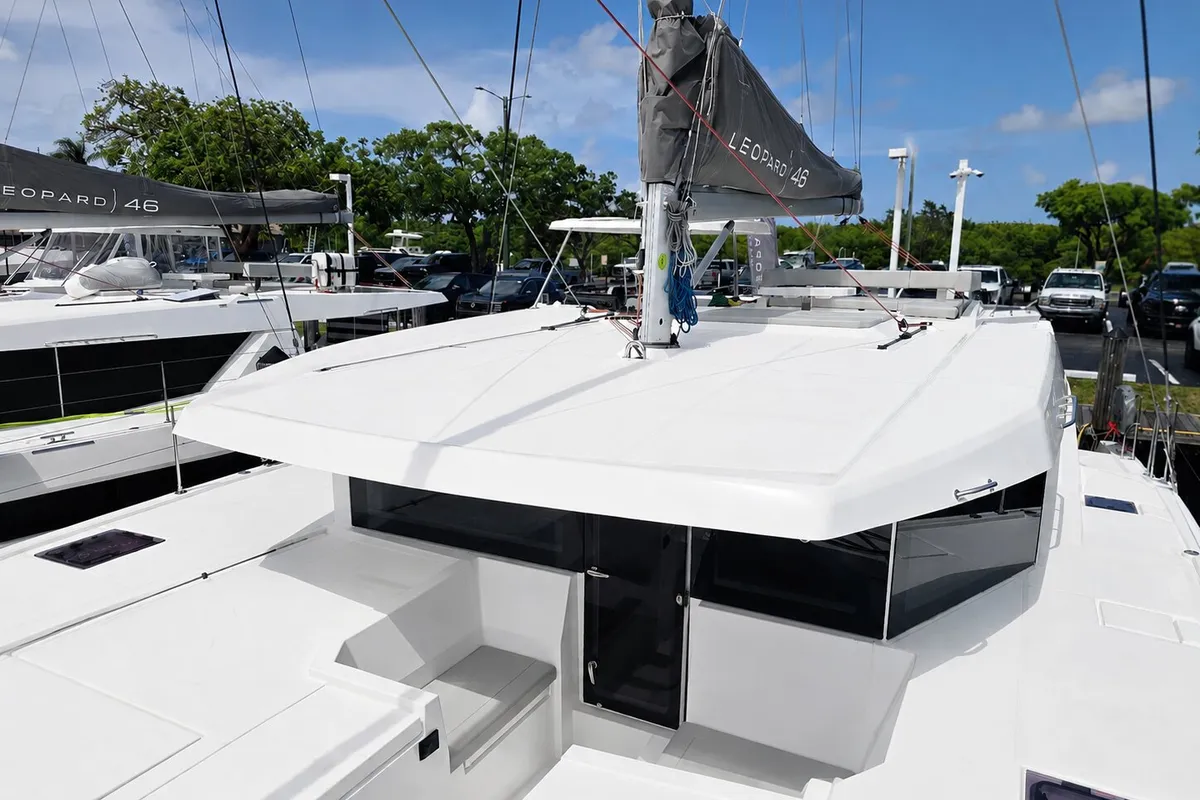 Exterior view of Nauti T's, a Leopard 46 catamaran at Road Town, British Virgin Islands