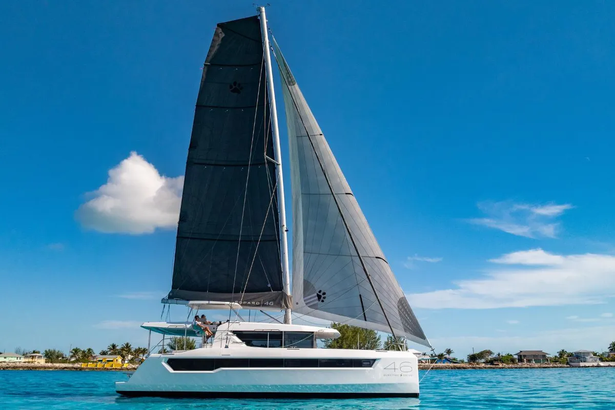 Salon of Nauti T's, a Leopard 46 catamaran at Road Town, British Virgin Islands