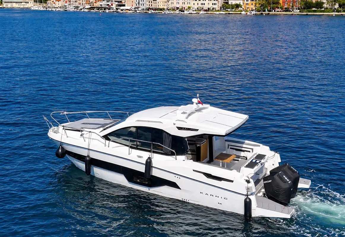 Elysian, a Karnic S37x motorboat at Grad Šibenik, Croatia
