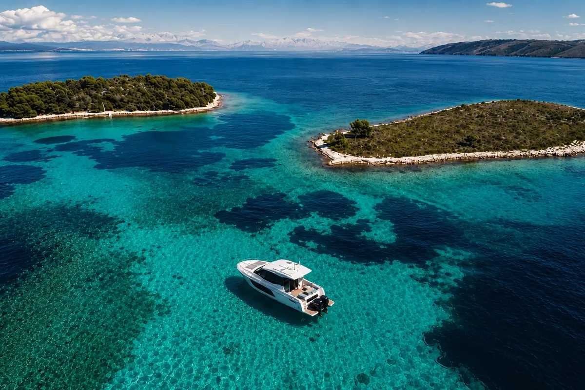Elysian, a Karnic S37x motorboat at Grad Šibenik, Croatia
