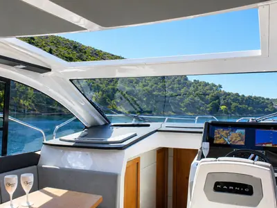 Elysian, a Karnic S37x motorboat at Grad Šibenik, Croatia